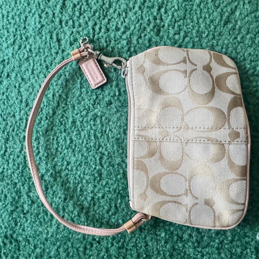 Coach Tan Signature Wristlet